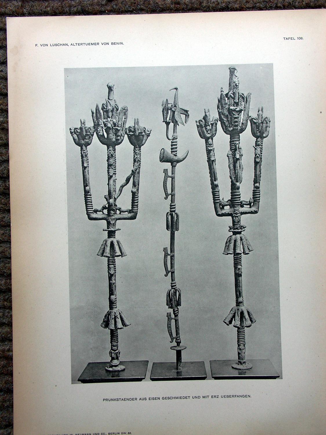 zz-lusc19,tafel 108 benin nigeria,eisen-prunkständer